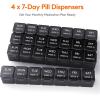 Lifewit Monthly Pill Organizer, 28 Day Pill Box, 4 Weeks One Month Pill Cases, Large Compartments Medicine Organizer for Vitamins, Fish Oils, Supplements(Black)