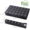 Lifewit Monthly Pill Organizer, 28 Day Pill Box, 4 Weeks One Month Pill Cases, Large Compartments Medicine Organizer for Vitamins, Fish Oils, Supplements(Black)