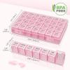 Lifewit Monthly Pill Organizer, 28 Day Pill Box, 4 Weeks One Month Pill Cases, Large Compartments Medicine Organizer for Vitamins, Fish Oils, Supplements(Pink)