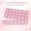 Lifewit Monthly Pill Organizer, 28 Day Pill Box, 4 Weeks One Month Pill Cases, Large Compartments Medicine Organizer for Vitamins, Fish Oils, Supplements(Pink)