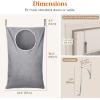Lifewit Over Door Laundry Hamper, Large Collapsible Hanging Laundry Hamper, Hanging Laundry Basket Bag for Bathroom Bedroom Dirty Clothes Storage Organizer, Light Gray(Light Gray)
