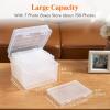 Lifewit Photo Storage Box 5×7 Photo Case, 7 pcs Inner Photo Storage Containers, Clear Photo Boxes, Seed Organizer Craft Storage Box for Cards Pictures Stamps Office Supplies with 1 Sheet Label Sticker(Clear)