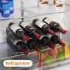 Lifewit Plastic Stackable Wine Rack for Refrigerator, Cabinet, Countertop,Wine Bottle Holder, Water Bottle Organizer for Fridge, Pantry, Hold 4 Bottles(Black)