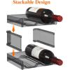 Lifewit Plastic Stackable Wine Rack for Refrigerator, Cabinet, Countertop,Wine Bottle Holder, Water Bottle Organizer for Fridge, Pantry, Hold 4 Bottles(Black)