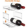 Lifewit Plastic Stackable Wine Rack for Refrigerator, Cabinet, Countertop,Wine Bottle Holder, Water Bottle Organizer for Fridge, Pantry, Hold 4 Bottles(Clear)