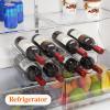 Lifewit Plastic Stackable Wine Rack for Refrigerator, Cabinet, Countertop,Wine Bottle Holder, Water Bottle Organizer for Fridge, Pantry, Hold 4 Bottles(Clear)