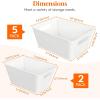 Lifewit Plastic Storage Basket, 7 Pack Stackable Storage Bins for Organizing, Multi Size Open Containers for Shelving, Pantry, Office and Cabinet, 5 Large and 2 Small Size, Black(White)