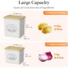 Lifewit Potato Onion and Garlic Storage Bin, Stackable Vegetable Storage Tins with Aerating Holes and Lid, Plastic Canister Keeper for Pantry Kitchen Countertop, Set of 3, 10L, White(White)