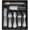 Lifewit Silverware Drawer Organizer Tray, Plastic Cutlery Storage for Kitchen Drawer, Flatware and Utensil Holder Divider for Spoons Forks Knives Tableware, 5 Compartment, Black(Black)