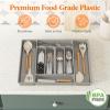 Lifewit Silverware Organizer, Plastic Kitchen Utensil Drawer Tray, Cutlery Flatware Storage Holder for Spoons Forks Knives, 20 x 16 Inches, 8 Compartment, Gray(20.3 x 16.5 x 2 IN)