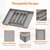 Lifewit Silverware Organizer, Plastic Kitchen Utensil Drawer Tray, Cutlery Flatware Storage Holder for Spoons Forks Knives, 20 x 16 Inches, 8 Compartment, Gray(20.3 x 16.5 x 2 IN)