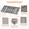 Lifewit Silverware Organizer, Plastic Kitchen Utensil Drawer Tray, Cutlery Flatware Storage Holder for Spoons Forks Knives, 20 x 16 Inches, 8 Compartment, Gray(32.1 x 16.5 x 2 IN)