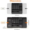 Lifewit Silverware Organizer for Kitchen Drawers, Expandable Utensil Tray with Removable Knife Block, Adjustable Cutlery and Flatware Holder, Plastic Spoon Forks Holder Storage Divider, Large, Black(Black)