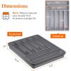 Lifewit Silverware Organizer with Lid, Covered Utensil Tray for Kitchen Drawer and Countertop, Plastic Cutlery and Flatware Storage Box for Spoons Forks Knives Holder Case, 6 Compartments, Black(Gray)