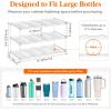 Lifewit Stackable Bottle Storage Organizer, Freestanding Wine Bottle Holder for Cabinet, Plastic Large Compartment Wine Rack for Fridge Cellar Kitchen Pantry Storage, 3Tier Hold 9(3 Tier-12 Bottle)