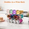 Lifewit Stackable Bottle Storage Organizer, Freestanding Wine Bottle Holder for Cabinet, Plastic Large Compartment Wine Rack for Fridge Cellar Kitchen Pantry Storage, 3Tier Hold 9(3 Tier-12 Bottle)