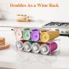 Lifewit Stackable Bottle Storage Organizer, Freestanding Wine Bottle Holder for Cabinet, Plastic Large Compartment Wine Rack for Fridge Cellar Kitchen Pantry Storage, 3Tier Hold 9(2 Tier-8 Bottle)