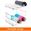 Lifewit Stackable Water Bottle Organizer for Cabinet, Plastic Bottle Holder Fits Bottles & Tumblers up to 3.8″ Diameter, Pantry, Countertop & Fridge, Holds 6 Bottles(6-bottle)