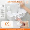 Lifewit Suction Cup Shower Caddy + Soap Dish, Removable 10.8inch Basket and Bar Soap Holder for Inside Shower, NO-Drilling Bathroom Kitchen Organizers and Storage Rack for Shampoo, 1 Set(1 Small Shower Caddy Set)