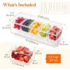 Lifewit Taco Bar Serving Set for Party with 5 Containers(2.5 Cup) & Components, Large Ice Chilled Condiment Caddy Organizer, Garnish Serving Tray Platter for Mimosa Bar Accessories, Fruit, Salad, Food(2)