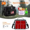 Lifewit Tactical Lunch Box for Men, Insulated Lunch Bag, 9L 12Can, Black(Black)