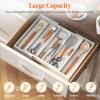 Lifewit Utensil Drawer Organizer, Expendable Cooking Silverware Tray for Kitchen Drawer, Bamboo Adjustable Cutlery Flatware Holder, Spatula Tools and Gadgets Storage Divider, 3 Compartments, Natural(White)