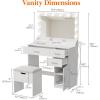 Lifewit Vanity Desk with Mirror and LED Light Strip,Dressing Table with Large Drawer, 3 Level Storage Dresser & 3 Lighting Modes Adjustable Brightness, Suitable for Bedroom(Bulbs Light Mirror)