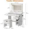 Lifewit Vanity Desk with Mirror and LED Light Strip,Dressing Table with Large Drawer, 3 Level Storage Dresser & 3 Lighting Modes Adjustable Brightness, Suitable for Bedroom(LED Light Mirror)