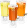 Lifewit 1 Gallon (128 OZ) Drink Dispensers for Parties 2 Pcs, 4L Plastic Beverage Containers with Stand for Juice/Tea/Soda/Water, Clear Ice Lemonade Dispensers with Lid & Leak-proof Spigot(3)
