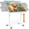 Lifewit 1500 Pieces Adjustable Jigsaw Puzzle Table with Wheels, 360-degree Angle/Height Adjustable, Puzzle Board with Metal Legs, Drawers, Felt Mat, Protective Cover, Ideal Gift, 33.3″ x 25.4″, White