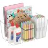 Lifewit 2-Pack Plastic Divided Caddy Organizer with Handle, Portable Art Supply Storage Organizer for Craft Supplies, Cosmetics, Holds Pencil, Crayon, Brushes, Hair Product, Dorm Shower Caddy, Clear(Clear)