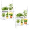 Lifewit 3-Tier Window Plant Shelves 15 inch, Acrylic Adjustable Hanging Floating Shelf, Window Sill Extender for Indoor Succulent Plants, Micro Greens, Seed Starter Pots, Herb Planters(2)
