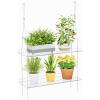 Lifewit 3-Tier Window Plant Shelves 15 inch, Acrylic Adjustable Hanging Floating Shelf, Window Sill Extender for Indoor Succulent Plants, Micro Greens, Seed Starter Pots, Herb Planters(1)