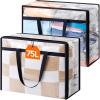 Lifewit 4 Pack Clear Clothes Storage Bags, 40L Plastic Blanket Storage Bag, Vinyl Foldable Moving Bags with Zipper, Closet Organizers and Storage Containers for Bedding, Duvet, Comforter(2)
