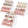 Lifewit 4 Tier Clear Display Stand Risers, 12 Inch Display Shelf for Cupcake, Perfumes, Desserts, Figurines, Tool-free Assembly, Organizer and Decor for Bedroom, Bathroom, Party, 1 Pack(12inch  3Pack)