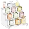 Lifewit 4 Tier Perfume Stand Organizer for Women, Plastic Display Riser, Tool-Free Assembly, Fragrance Makeup Cosmetics Shelf for Vanity Bedroom Bathroom Storage Organization, Clear, 9 Inch, 1 Pcs(Clear)
