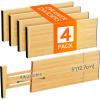 Lifewit 6 Pack 5″ Deep Bamboo Drawer Dividers, 17.5-22″ Expandable Drawer Organizers for Clothes, Adjustable Dresser Drawer Divider, Clothing Drawer Separators for Dresser, Bedroom, Bathroom, Kitchen(4)