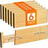Lifewit 6 Pack 5″ Deep Bamboo Drawer Dividers, 17.5-22″ Expandable Drawer Organizers for Clothes, Adjustable Dresser Drawer Divider, Clothing Drawer Separators for Dresser, Bedroom, Bathroom, Kitchen(6)