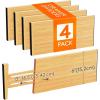Lifewit 6 Pack 6″ Deep Bamboo Drawer Dividers, 17.5-22″ Expandable Drawer Organisers for Clothes, Adjustable Dresser Drawer Divider, Clothing Drawers Separators for Dresser, Bedroom, Bathroom, Office(4)