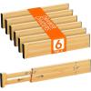 Lifewit 6 Pack Bamboo Drawer Dividers 2.4″ High, 17.5-22″ Kitchen Drawer Organizers, Adjustable Wooden Drawer Dividers for Clothes, Expandable Drawer Separators for Dresser, Bedroom, Bathroom, Cabinet(6)