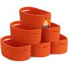 Lifewit 6 Pack Woven Baskets for Storage, Cotton Rope Baskets Cube Storage Bins, Cute Small Shelf Baskets for Organizing, Round Storage Box Caddy for Closet, Living Room, Bedroom, Playroom, White(Orange)