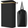 Lifewit 65L Slim Laundry Hamper with Lid, Narrow Laundry Basket with Removable Bag & Bamboo Handles, Fodable Thin Dirty Clothes Hamper for Laundry Collapsible Bin for Bathroom Bedroom Dorm, Dark Gray(Black)