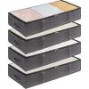Lifewit 90L 4 Pack Under Bed Storage Containers, Large Capacity Blanket Storage Bags with Reinforced Handle, Organization and Storage for Comforters, Sheets, Clothes, Bedroom, College Dorm, Grey(Gray)
