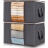 Lifewit 90L Large Storage Bags, Closet Organizers and Storage, Clothes Storage Bins with Lids, Foldable Storage Containers with Reinforced Handles for Clothing, Blanket, Bedding, Comforter 3 Pack Gray(Gray)
