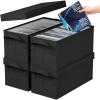 Lifewit CD Storage Box 4 Packs, Stackable CD Holder Organizer Case, Foldable CDs Container with Lid, Handles, Media Organizer Bin for Albums 13.2″ L x 5.9″ W x 5.3″ H Holds up to 120 PCS CDs (30 Each)(4)