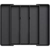 Lifewit Cooking Utensil Drawer Organizer, Expandable from 13 to 22.4 inches, Adjustable Cutlery Silverware Tray, Plastic Flatware Spatula Holder, Kitchen Tools Gadgets Storage Divider, Black(Black)