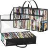 Lifewit DVD Storage Bags 3 Pack for 270 Pcs DVDs (90 Each), Clear PVC Plastic DVD Organizer with Handles and Zipper, Media Holder for Blu Ray Disc, Movie Cases, VHS Box, Video Game Disks, Albums(2)