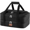 Lifewit Double Decker Casserole Carrier for Hot and Cold Food, Insulated Casserole Dish Carrier Carrying Case with Tool Room, Thermal Bag for Potluck Parties Cookouts Fits 9″×13″ Baking Dish, Gray(Black)