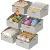 Lifewit Extra Large Trapezoid Closet Storage Bins for Shelf, 6 Packs Non-woven Fabric Closet Organizer Baskets with Handles, Foldable Clothes Containers Boxes for Clothing, Book, Purse Light Gray(Light Gray)