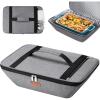 Lifewit Insulated Casserole Carrier for Hot or Cold Food, Thermal Lasagna Lugger Tote, Casserole Dish Carrier for Potluck Parties Picnic, Fits 9″x13″ Baking Dish, Gray(Gray)